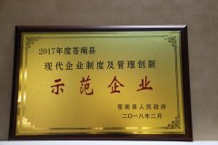 現代企業(yè)制度及管理創(chuàng)新示范企業(yè)2017